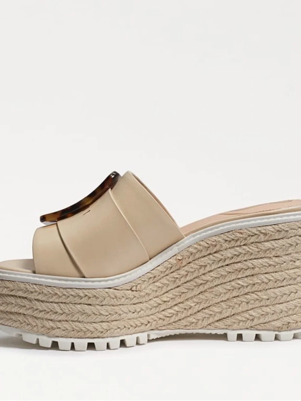 Sam Edelman LIVI wedge leather buckle sand flatform platforms sand ivory New 6